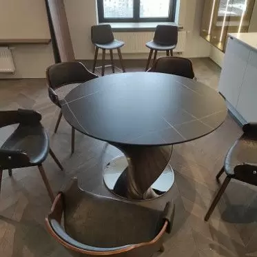 Стол Niagara 120, черная керамика/орех