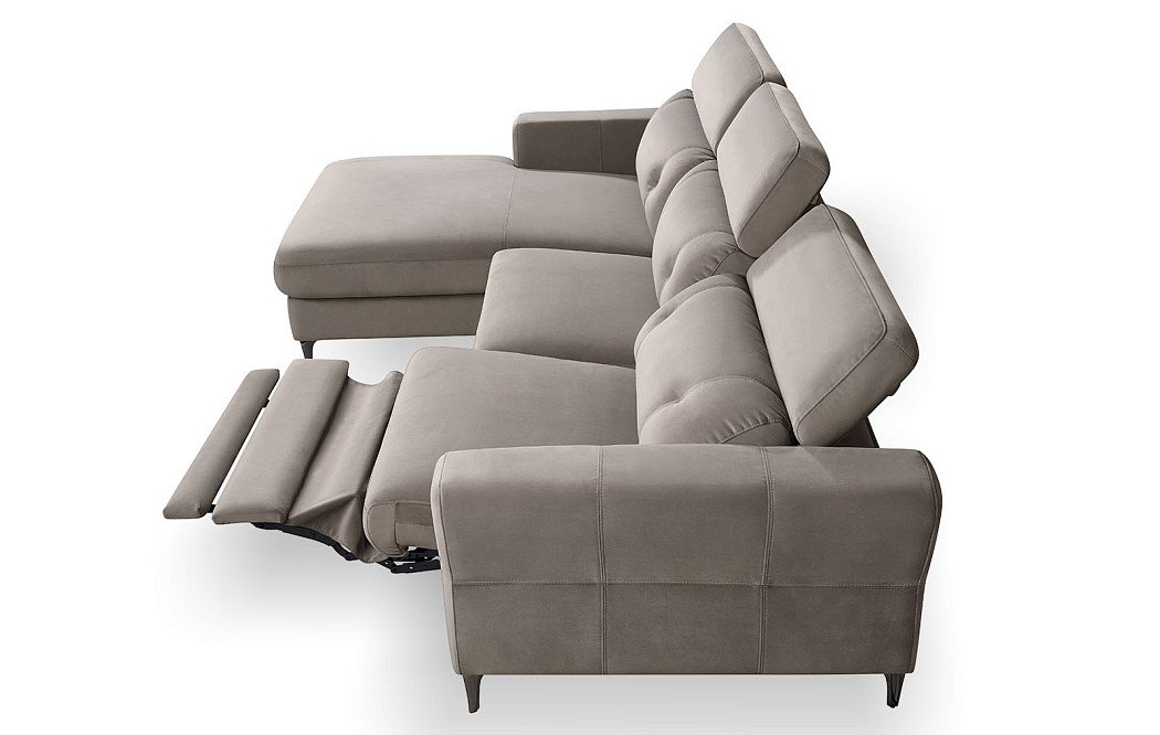 Диван-реклайнер Adeline угловой (левый), серо-коричневый - фото 9