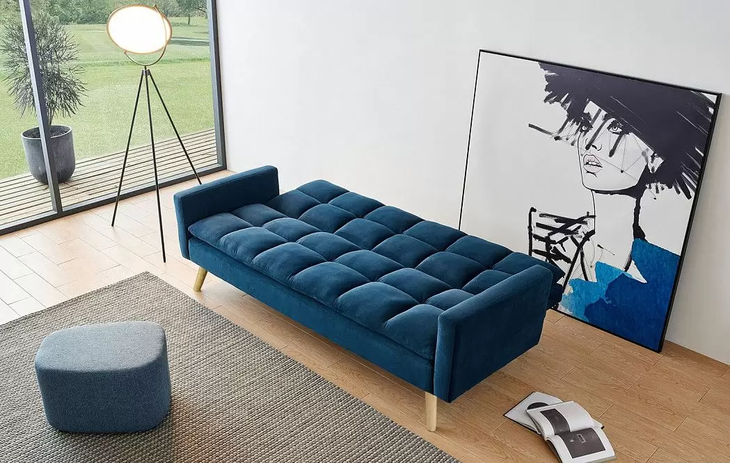 Диван-кровать Felicity, цвет темно-синий/натуральный - фото 2