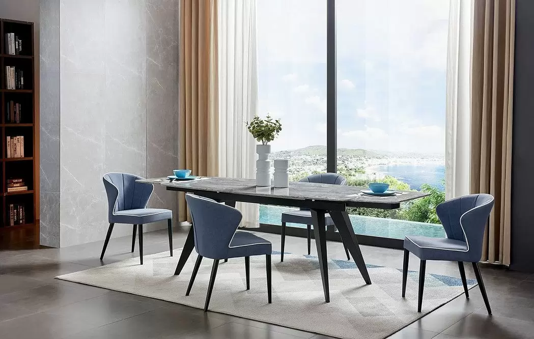 Стол раскладной Ramses 180-250, серый мрамор/черный - фото 4