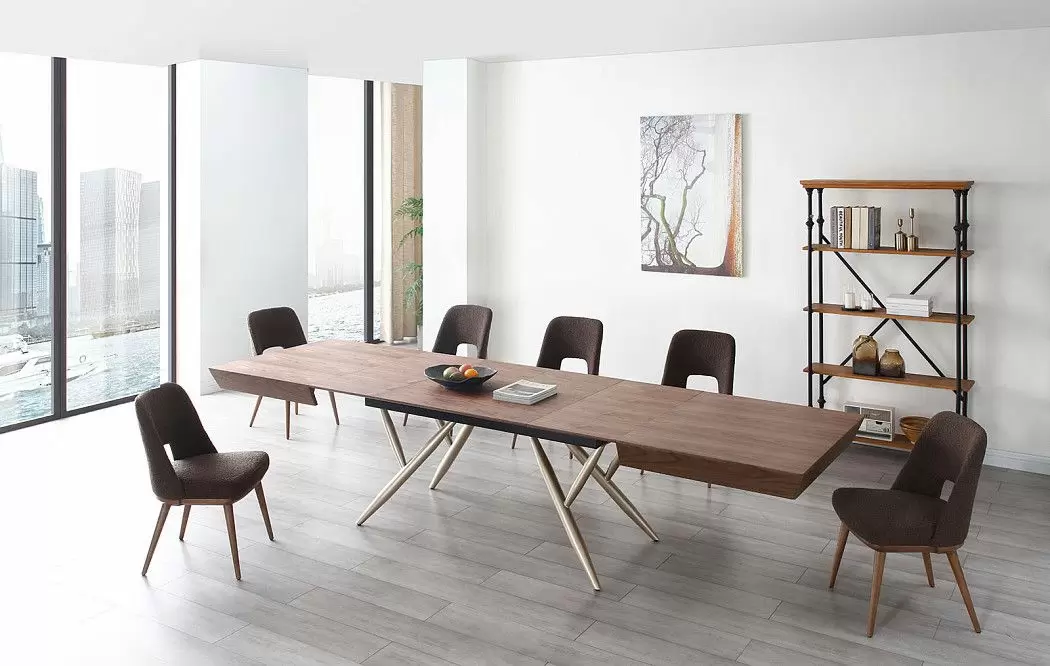 Стол раскладной Eleonora 160-340, орех/золото - фото 2