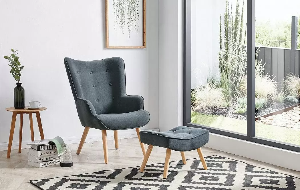 Кресло Hygge, графит/натуральный - фото 2