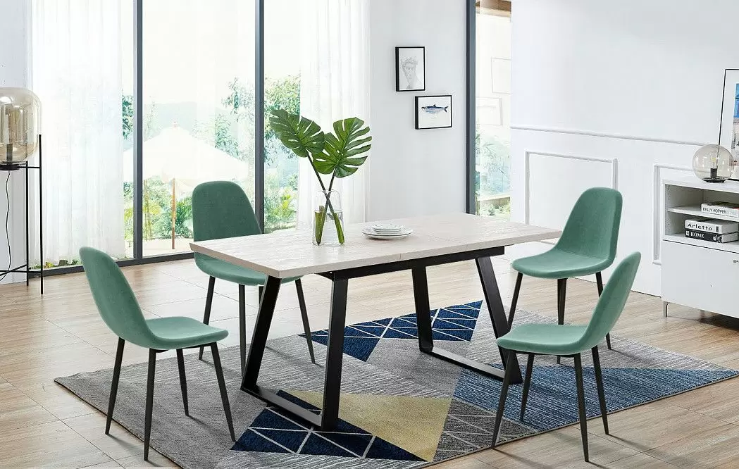 Стол раскладной Denver 120-160, светлый дуб/черный - фото 16