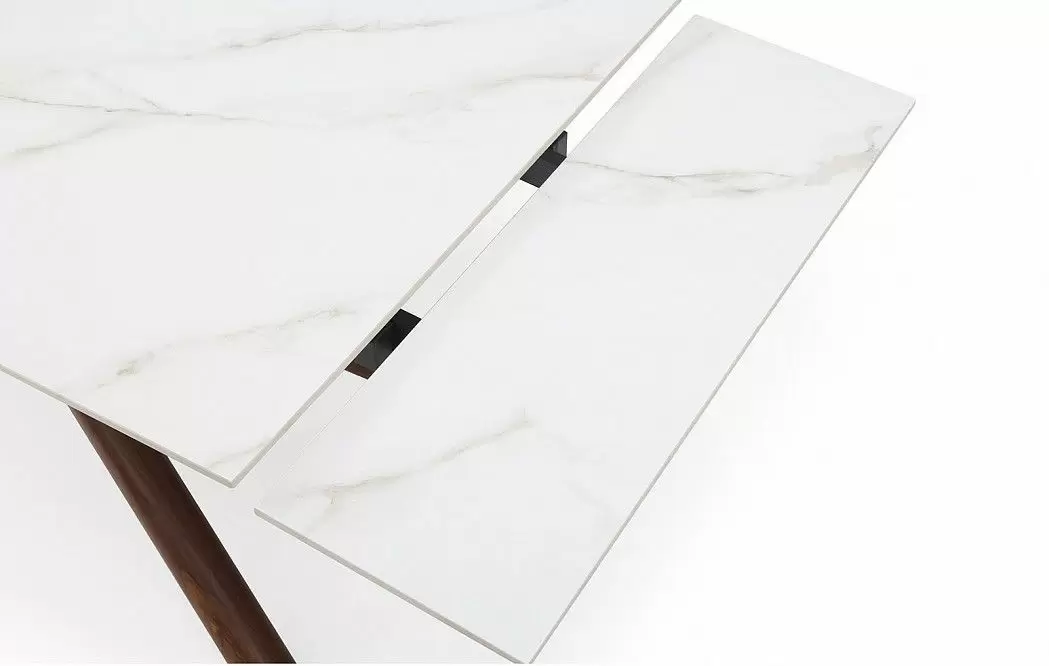 Стол раскладной Ravenna 160-220, белая керамика/орех - фото 9