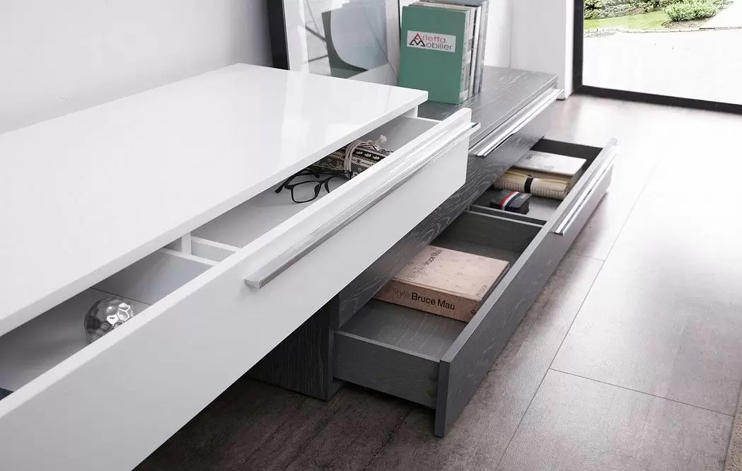 Тумба TV Arrow, белый/серый - фото 5