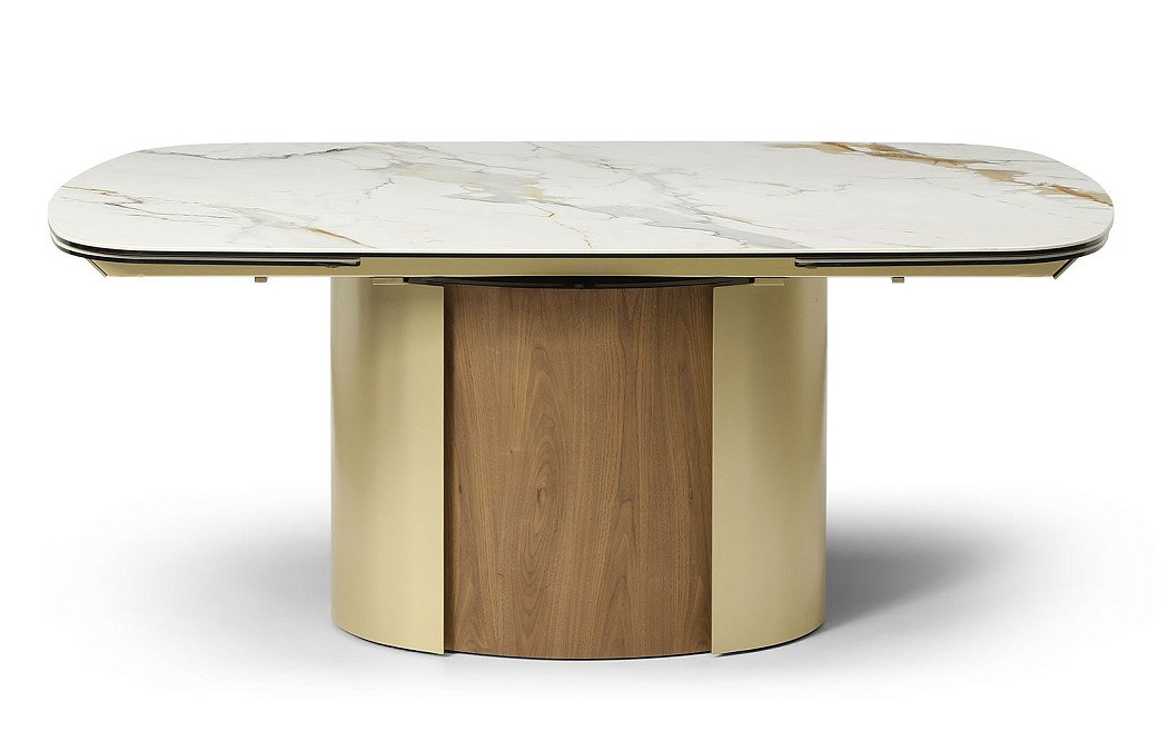 Стол раскладной Milan 160-230, керамика/шампань/орех - фото 6