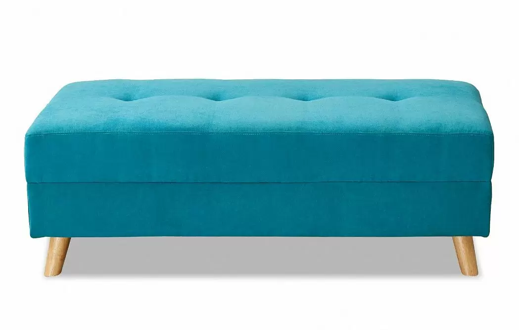 Диван-кровать Riviera угловой правый + оттоманка, бирюзовый цвет - фото 16