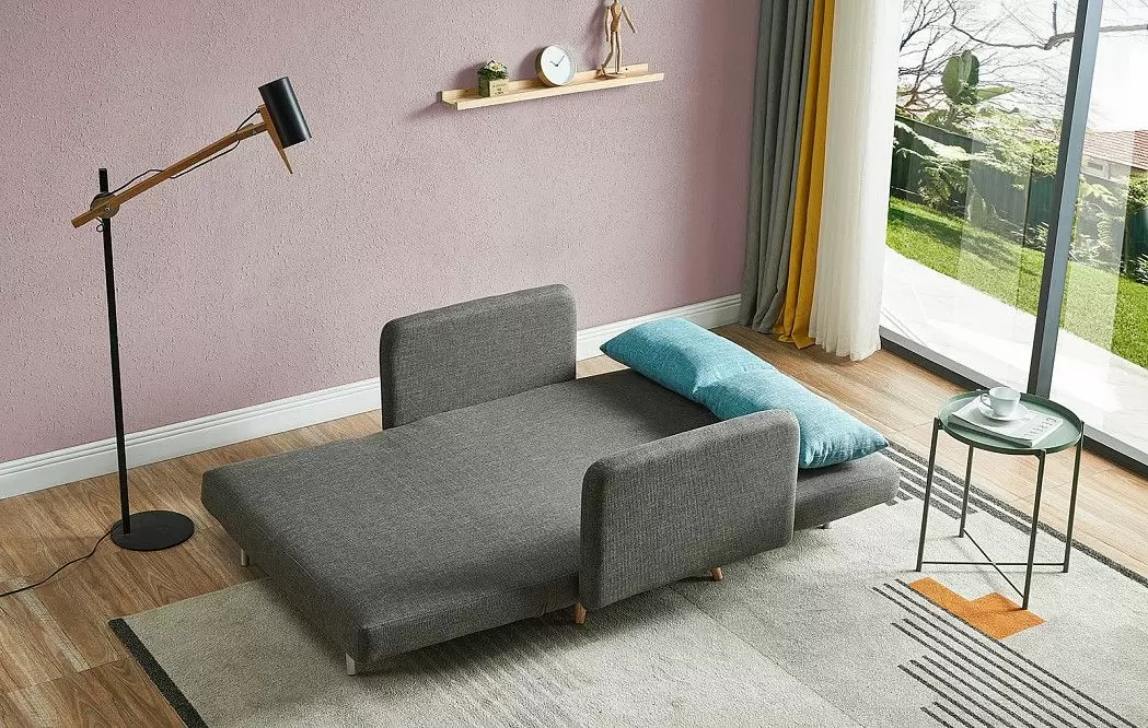 Диван-кровать Cardiff, серый/бирюзовый меланж - фото 2