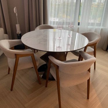 Стул Madison бежевый шенилл, стол Niagara - 5343694260265491090