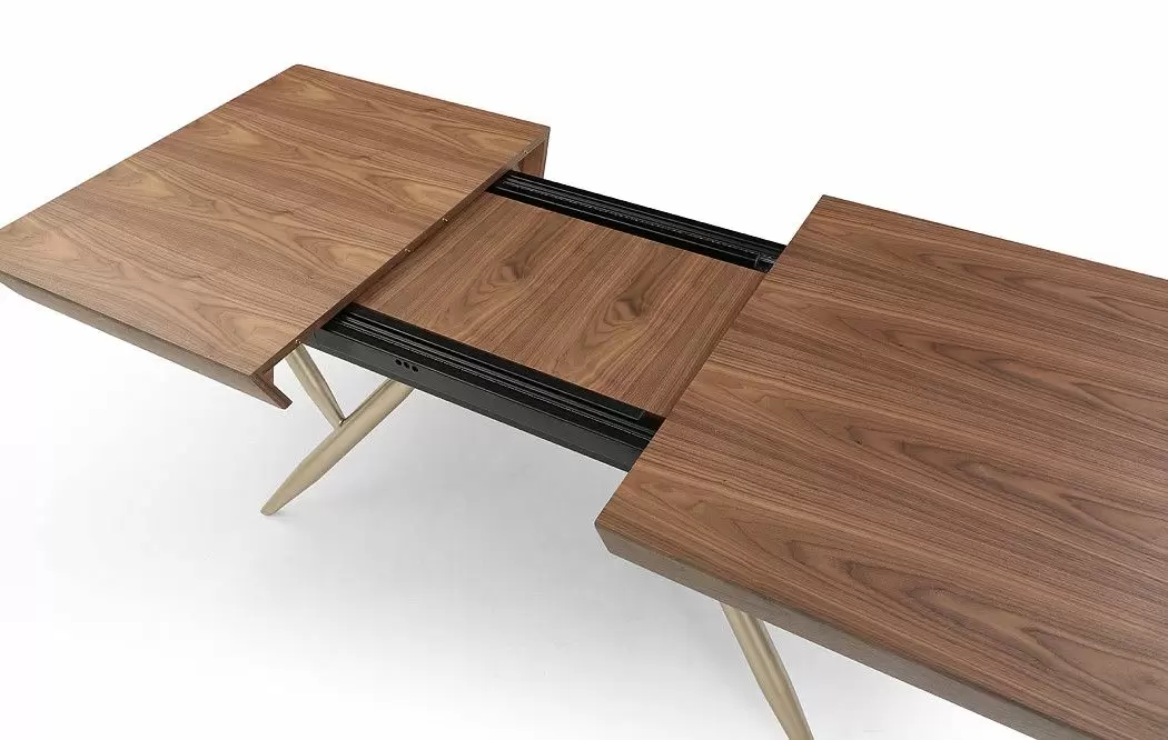 Стол раскладной Eleonora 160-340, орех/золото - фото 8