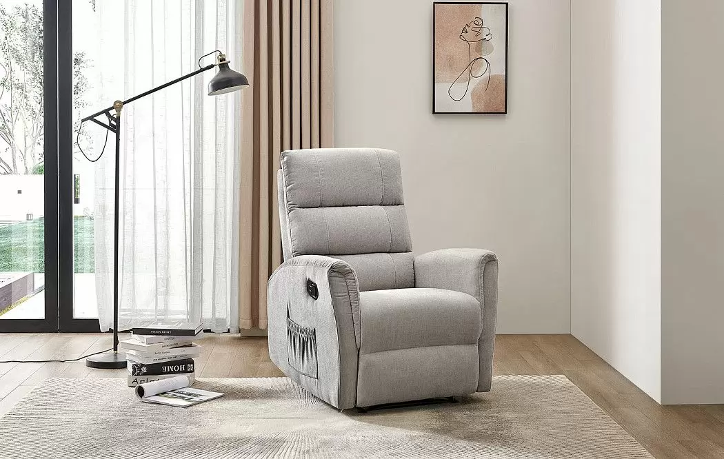 Кресло-реклайнер Siesta, серо-бежевый - фото 13