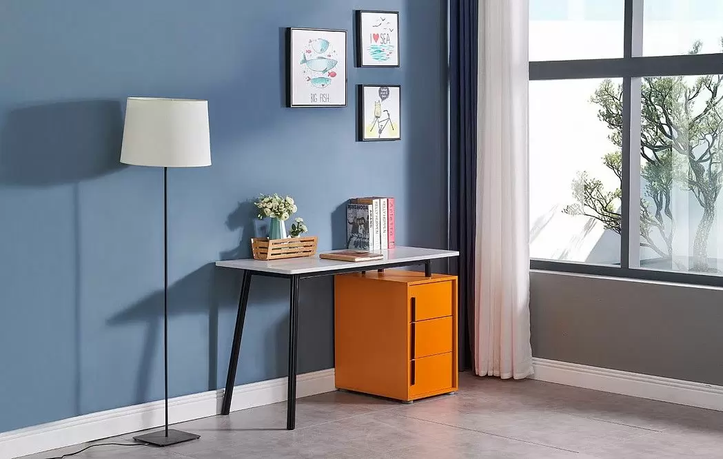 Стол письменный Flame, белый/оранжевый - фото 9