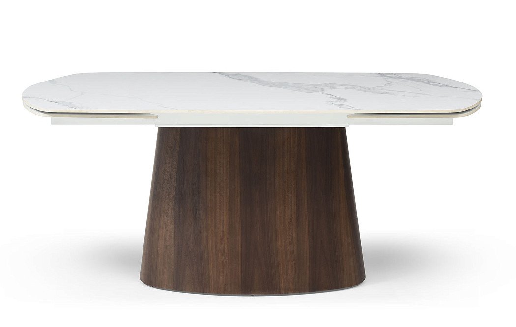 Стол раскладной Bavaria 120-180, белая керамика/орех - фото 8