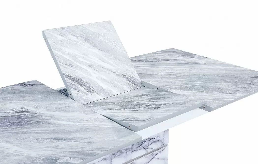 Стол раскладной Gustav 120-160, серый мраморный рисунок - фото 7