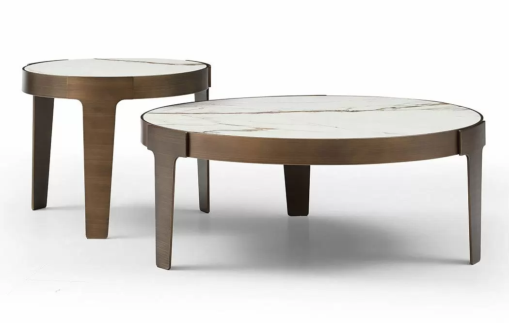 Стол журнальный Corfu (100), белая керамика/бронза - фото 11