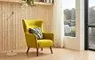 Кресло Camilla, желтый шафран/орех