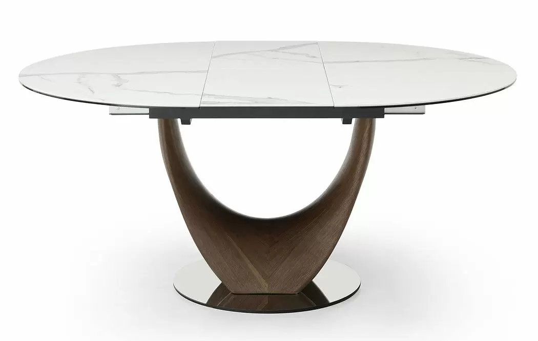 Стол раскладной Daisy 130-170, белая керамика/орех - фото 14