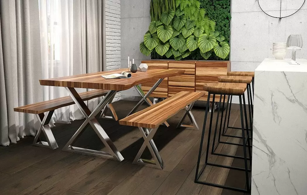 Стол Alabama (180) из слэба, шишам/сталь - фото 2