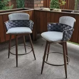 Стул полубарный Vanda (65), белый/серый