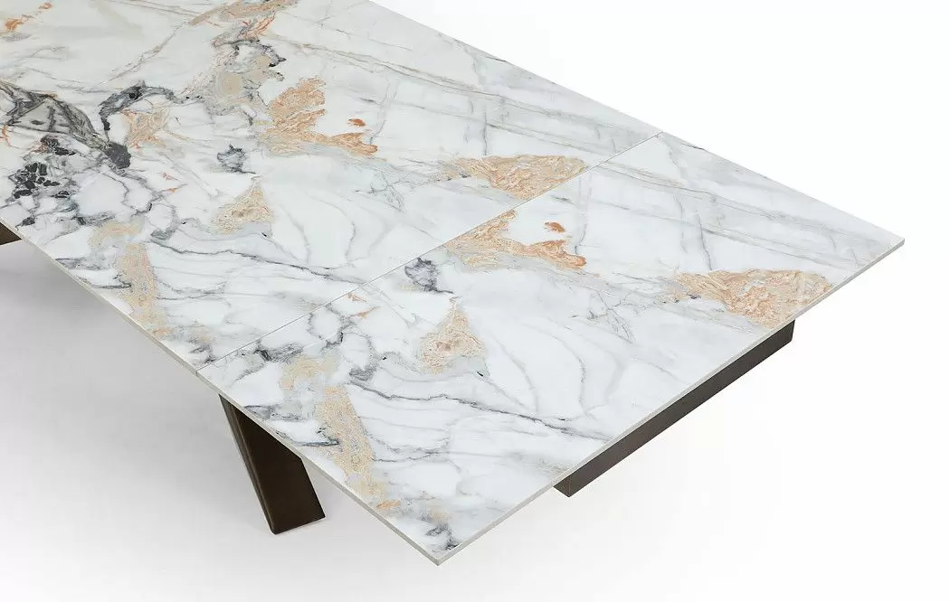 Стол раскладной Esmeralda 200-300, светлая керамика/бронза - фото 12