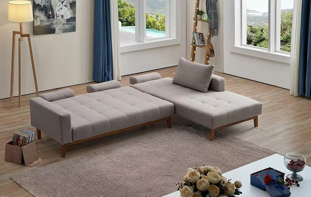 Диван-кровать Summer угловой (правый), бежевый - фото 2