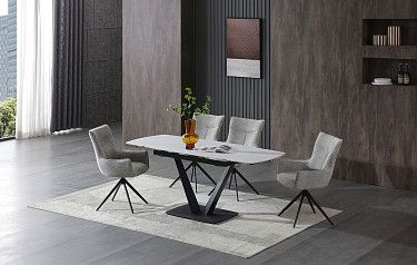 Стол Livorno + 4 серых стула Vincent