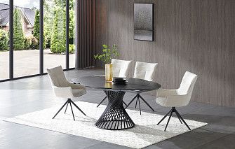 Стол Tornado + 4 кремовых стула Vincent