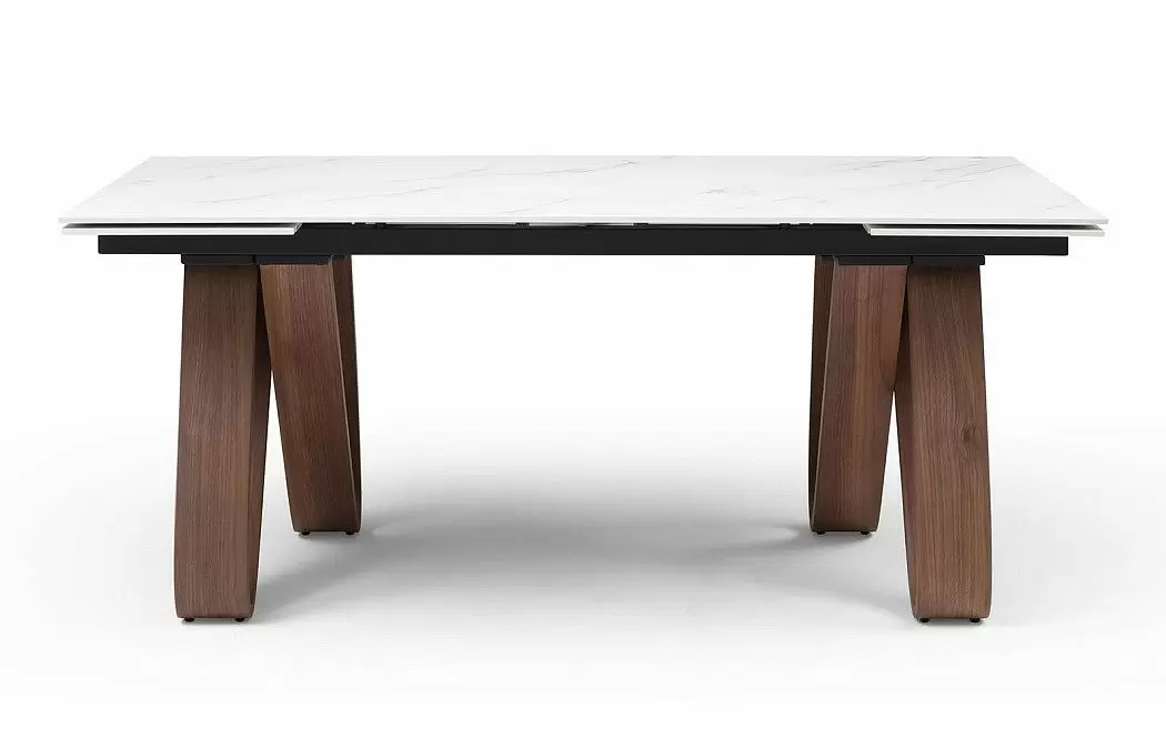 Стол раскладной Lido 160-240, белая керамика/орех - фото 16