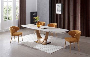 Стол Rimini Ceramic + 4 терракотовых стула Simona