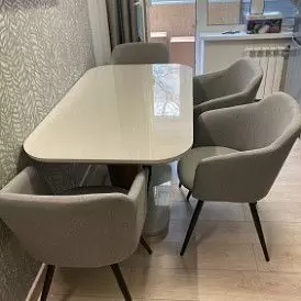 Стол раскладной Ester 140-180, бежевый/коричневый