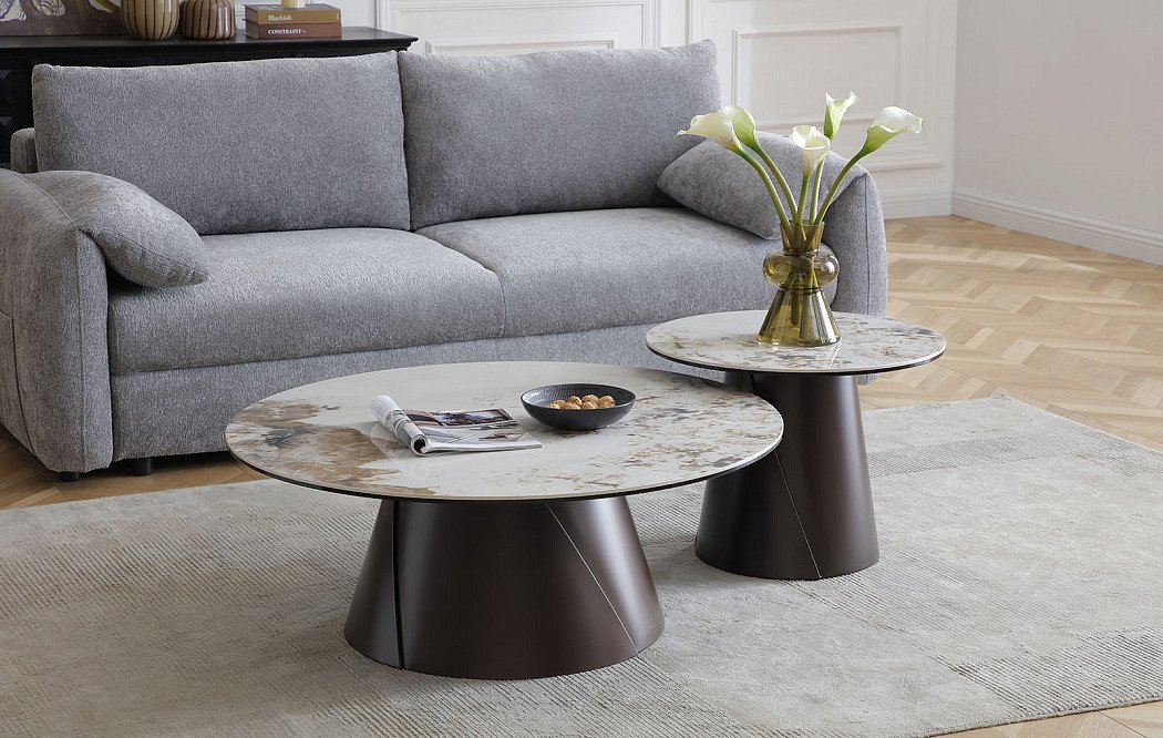 Стол журнальный Havana (60), светлая керамика/шоколад - фото 2