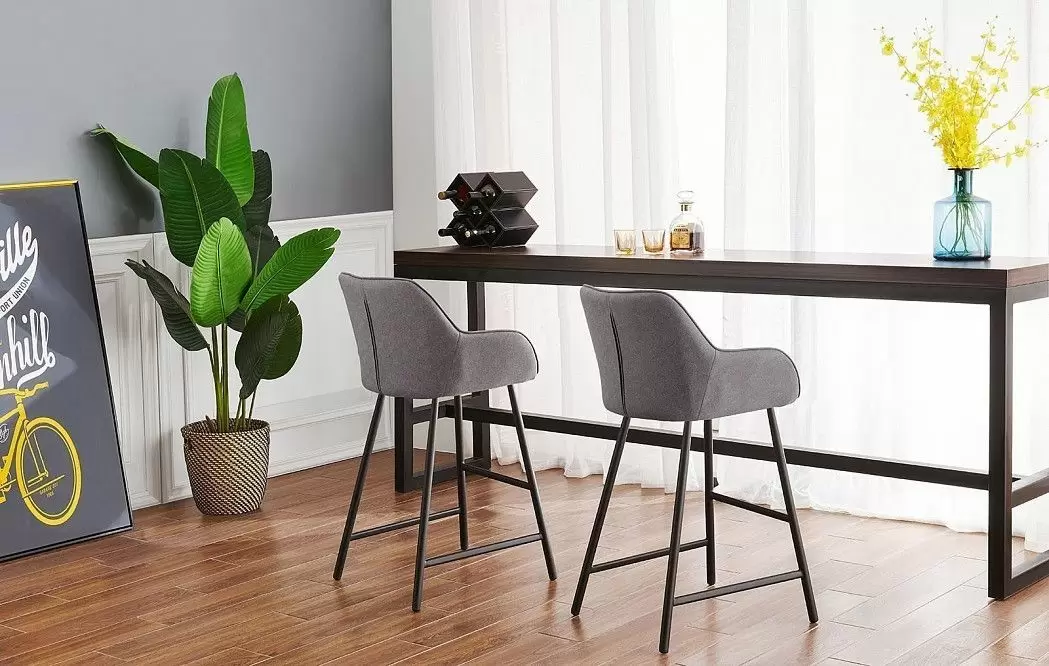 Стул полубарный Kevin (58), серый/черный - фото 2