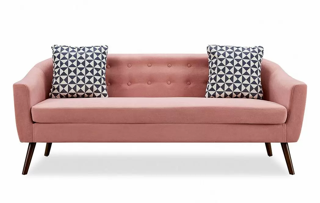 Диван Florence 3-х местный, коралловый/орех
