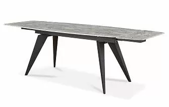 Стол раскладной Ramses 160-230, серый мрамор/черный