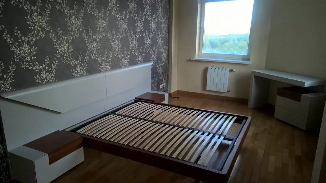 Кровать Almeria 160х200, песочный/орех - фото 9