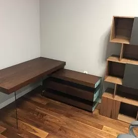 Стеллаж Palo Grey, орех/серые дверцы