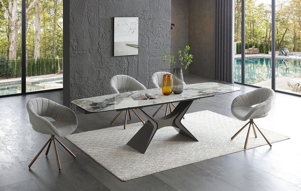 Стол раскладной Richard 180-270, светлая керамика/серый - фото 2