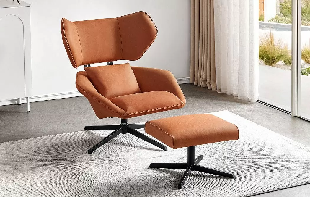 Кресло и оттоманка Boston, терракотовый