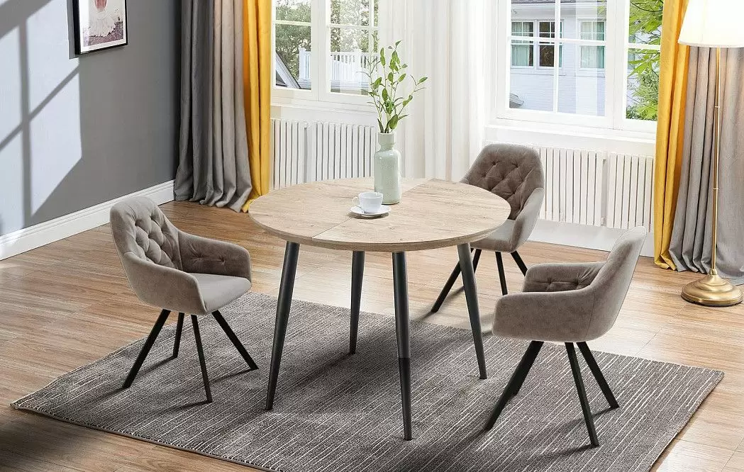 Стол раскладной Leticia 100-130, дуб/черный - фото 17