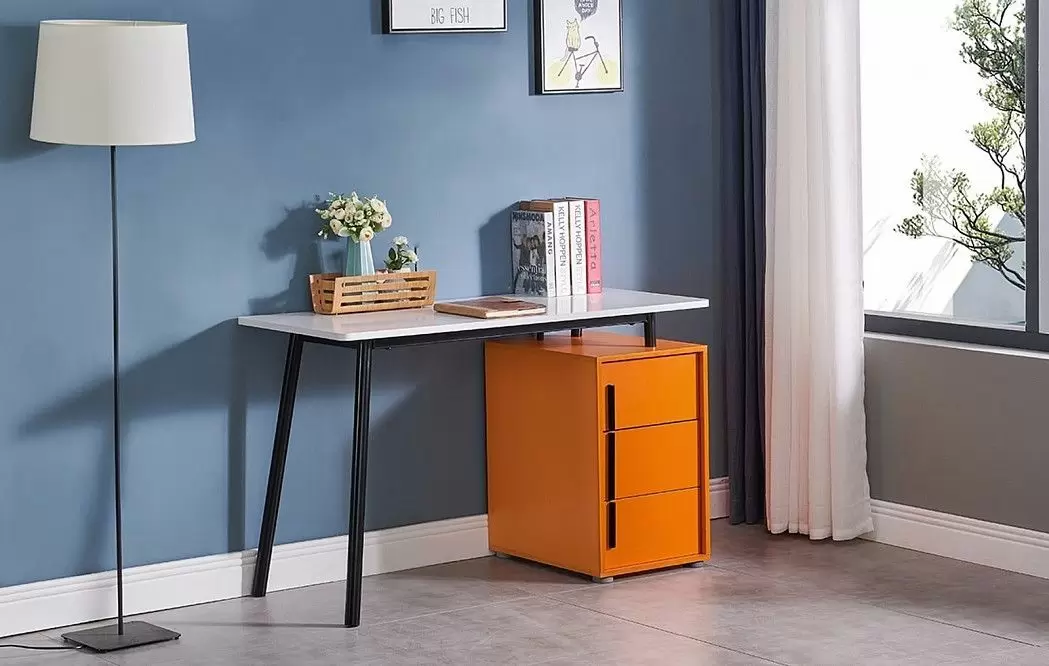 Стол письменный Flame, белый/оранжевый