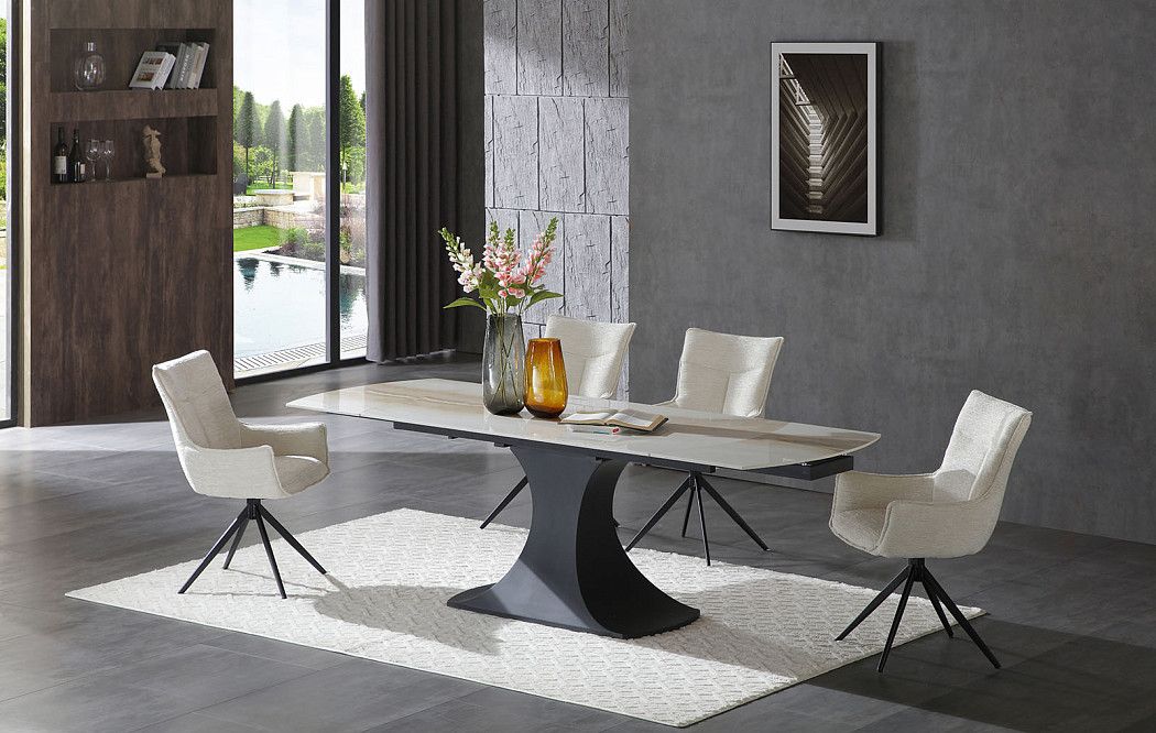 Стол раскладной Claudia 160-240, бежевая керамика - фото 4