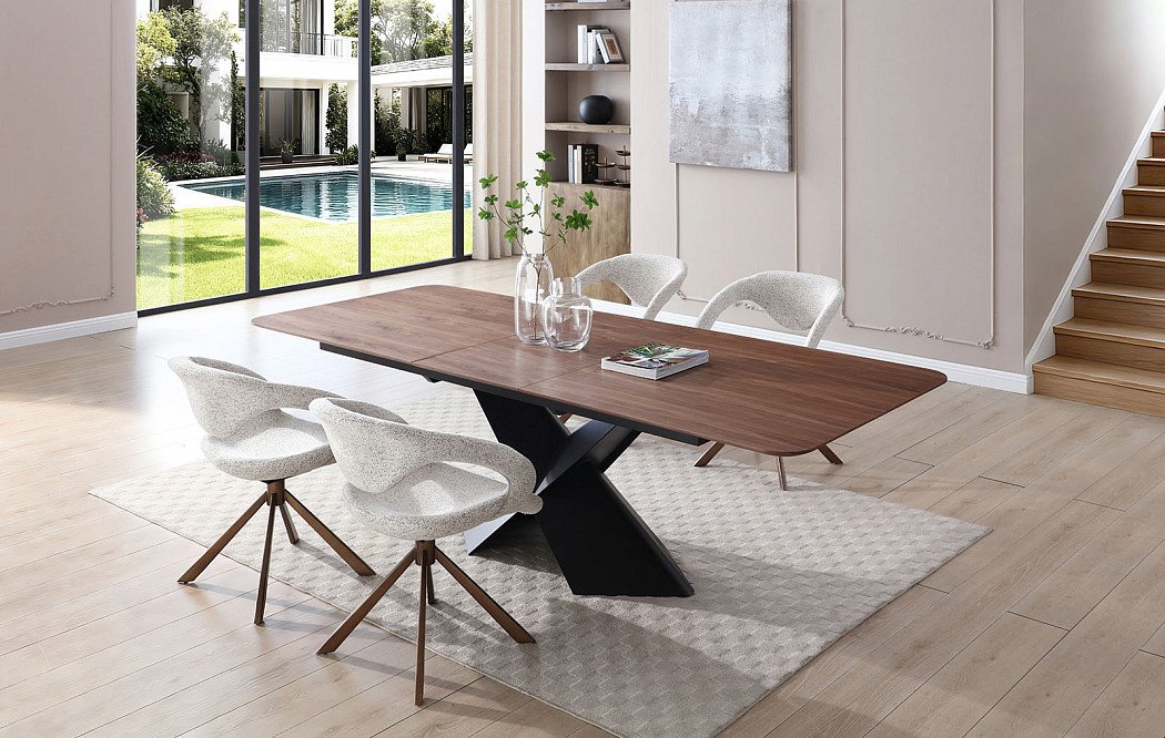 Стол раскладной Monaco 200-250, орех/черный - фото 3