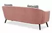 Диван Florence 3-х местный, коралловый/орех