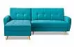 Диван-кровать Riviera угловой левый + оттоманка, бирюзовый цвет