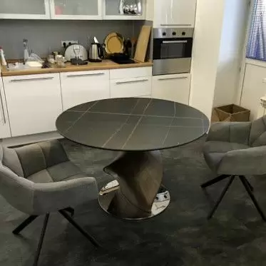 Стол Niagara 120, черная керамика/орех