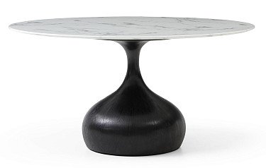 Стол Aspen 150, белый мрамор/черный