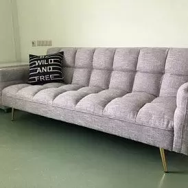 Диван-кровать Madrid, желтый/золотые ножки