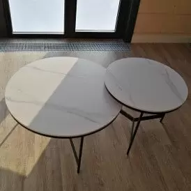 Набор из 2-х столов журнальных Fabio, белая керамика