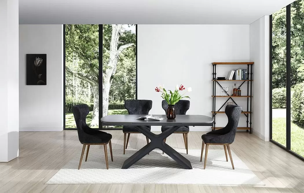 Стол раскладной Charlotta 180-260, черная керамика - фото 16