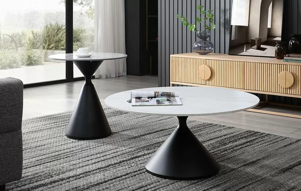 Стол журнальный Sanremo (59), белая керамика/черный - фото 2